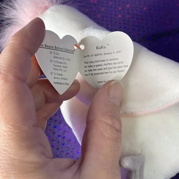 RETIRED - Ty Beanie Baby - KuKu - The Cockatoo - 1998 5th Generation Stamp 628 - Picture 5 of 8